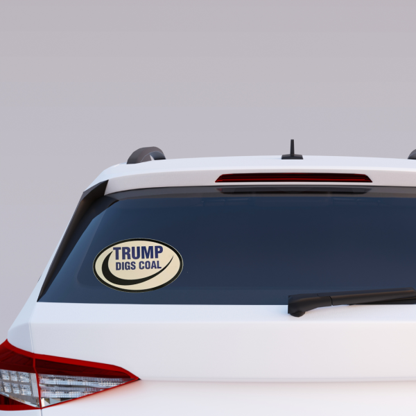"Trump Digs Coal" Car Decal - Image 2