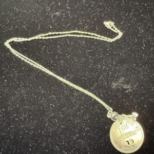 Carbon Fuel Script $1.00 Coin Necklace
