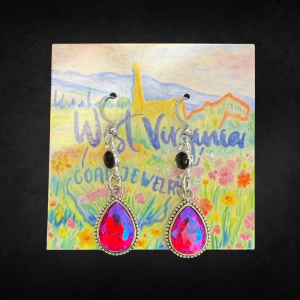 Pink and Blue Teardrop Earrings