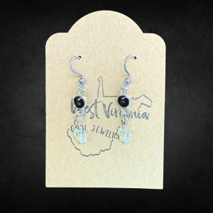 Butterfly and Coal Earrings