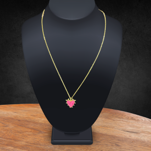Pink Heart Charm Necklace